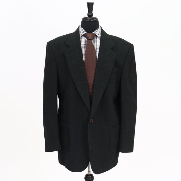 Oscar de la Renta 44L Green Solid 2-Button Sport Coat Blazer Jacket G021 - Picture 1 of 11